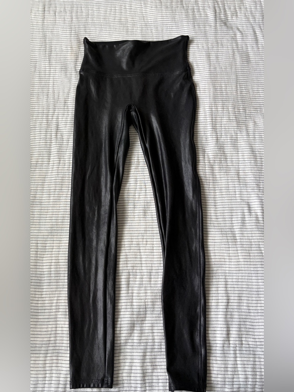 SPANX Black Faux Leather High-Waist Leggings
